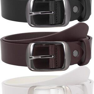 Women Belts Leather 3 Pack Faux Leather Adjustable Slim for Jeans Dresses